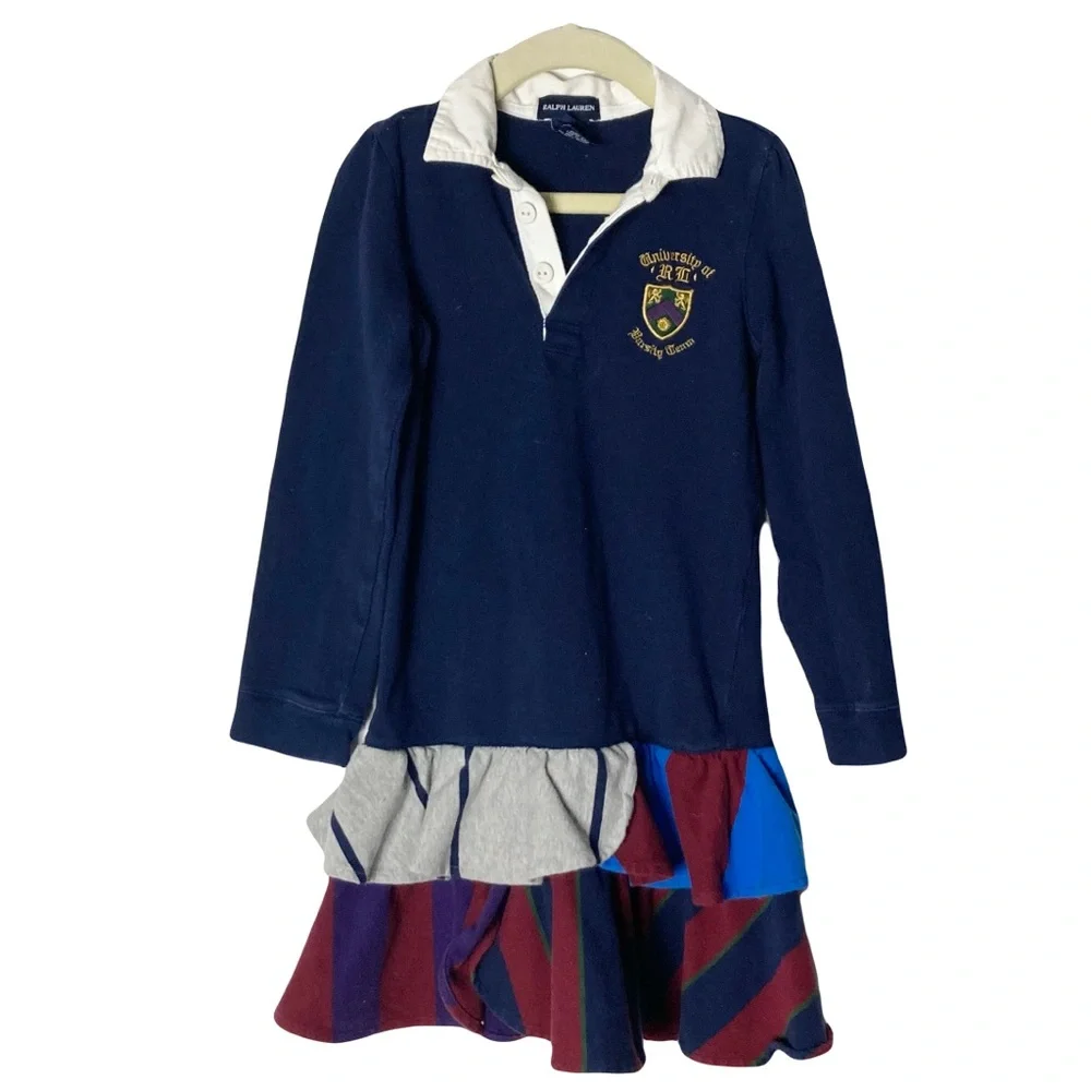 Nwot Ralph Lauren Girls Dress 6X University of RL Varisty Team Preppy Academia